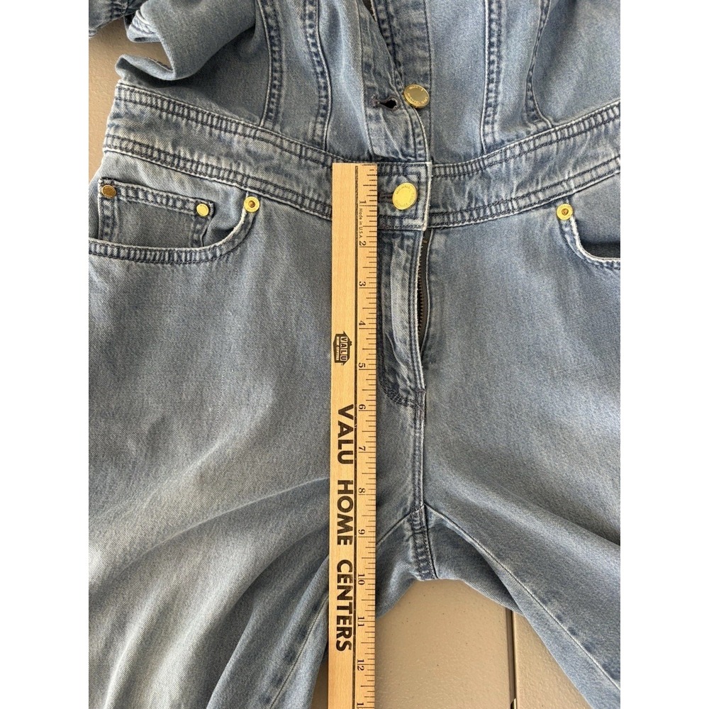 Michael Kors Woman Sz 0 Tencel Wide Leg Denim Jean Jumpsuit Coastal Cowgirl - Picture 10 of 13